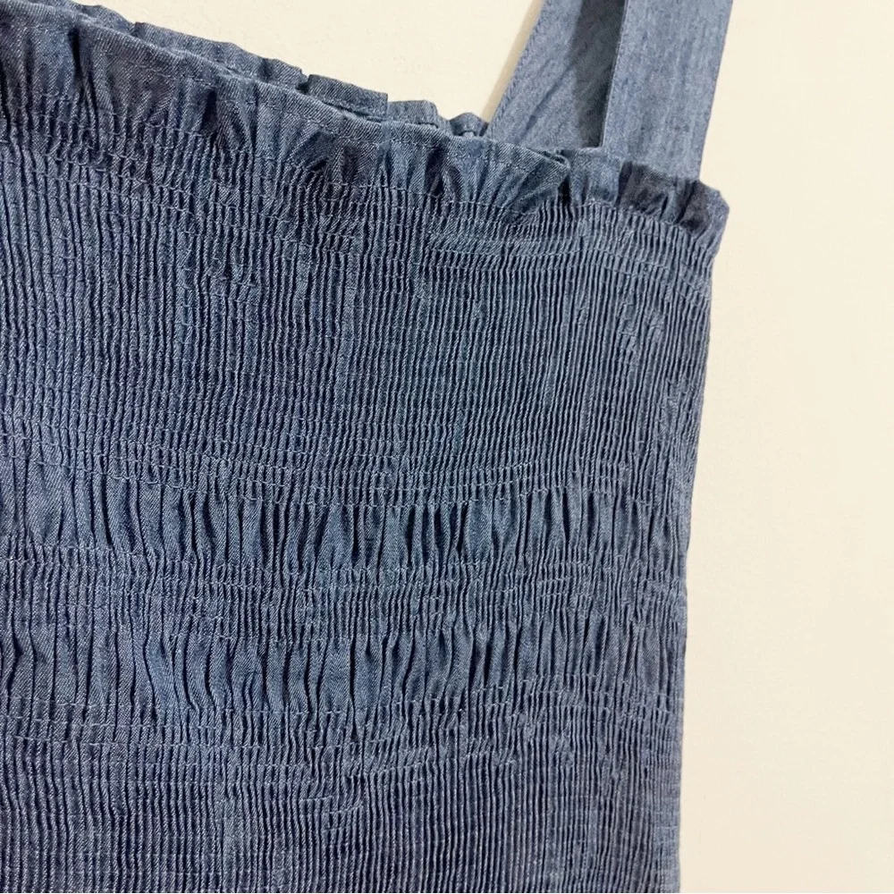 Do+Be Blue Chambray Smocked Mini Dress NWT Size Small - Picture 5 of 13